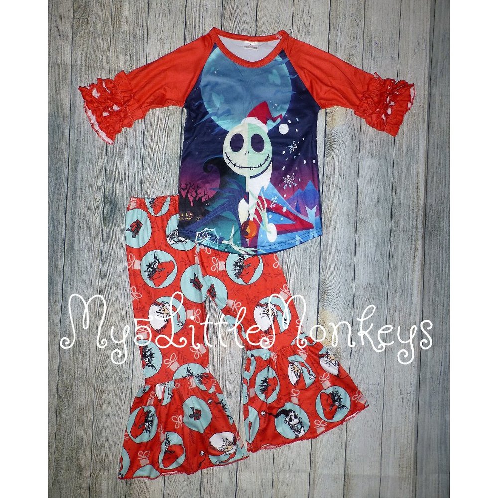 Jack Skellington Nightmare Before Christmas Girls Outfit Set